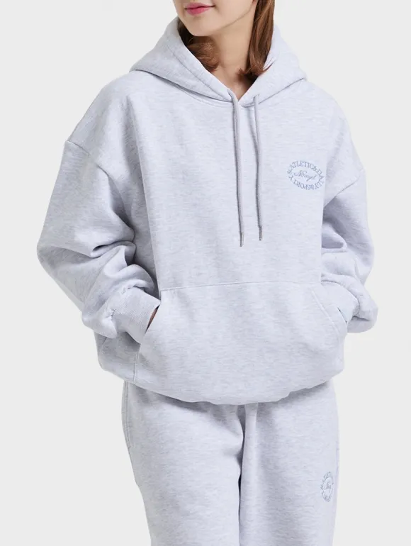 나인제트 우먼 기모쮸리 로고 후드티 (블랙/크림/라이트그레이)