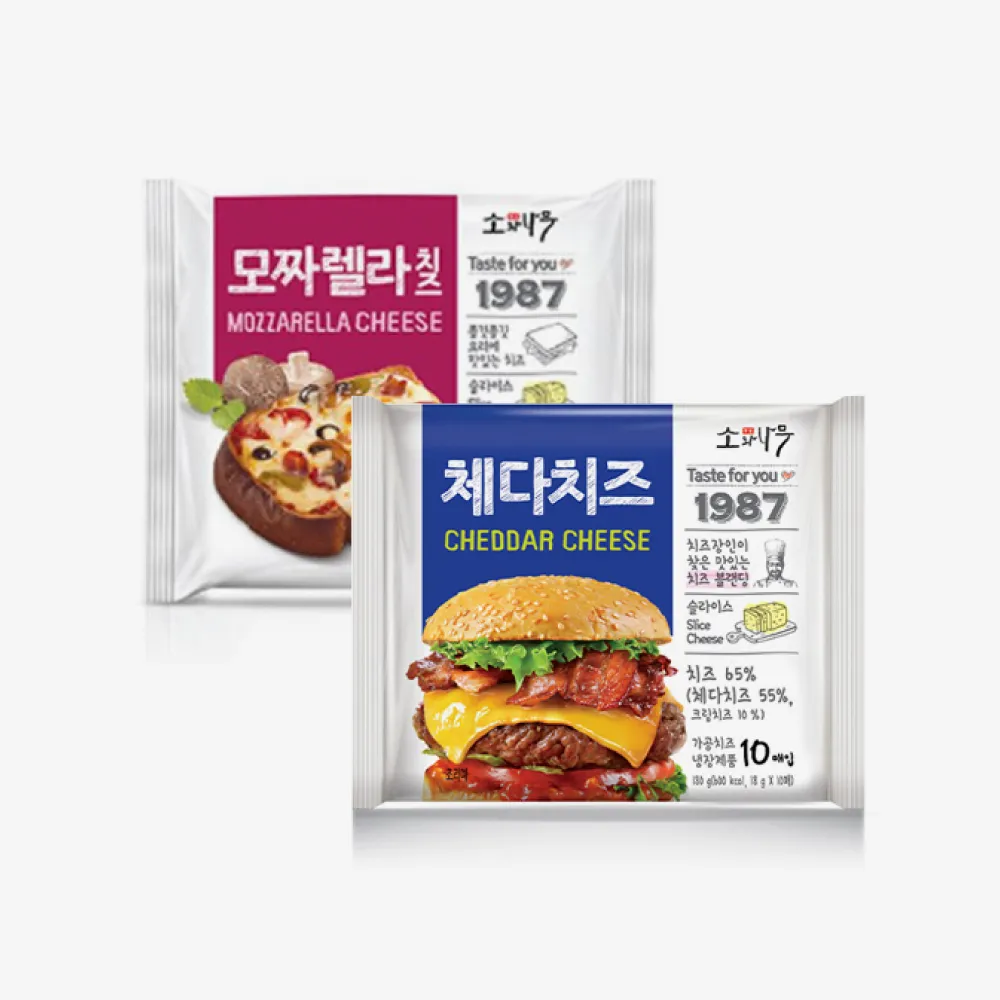 동원 소와나무 모짜렐라 치즈, 체다치즈 60매