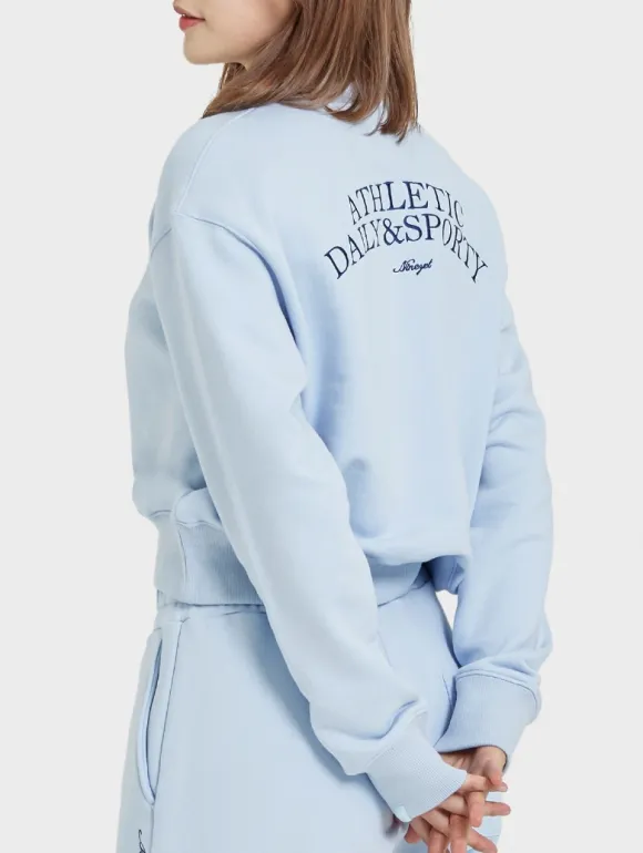 나인제트 우먼 로고 소프트 스웻셔츠 (블랙/스카이블루)