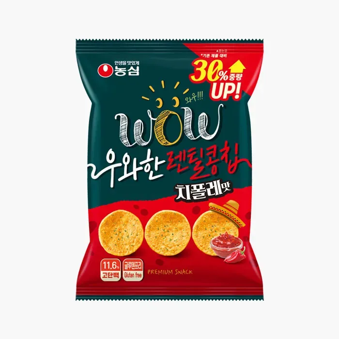 [콰트행사] 우와한 렌틸콩칩 치폴레맛 중량업 72g (3봉지/14봉지)