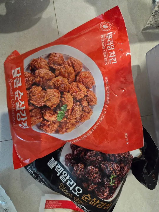 닭다리 순살강정 500g 2종 2팩 (블랙알리오1+달콤양념1) 리뷰